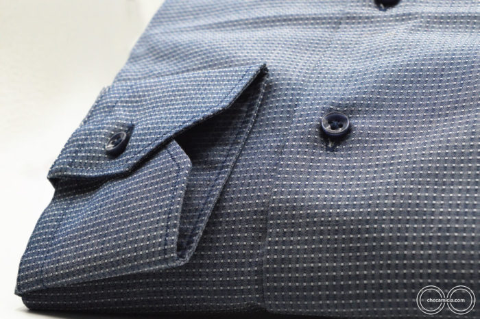 Camicia blu uomo austin tessuto operato di cotone collo italiano 2